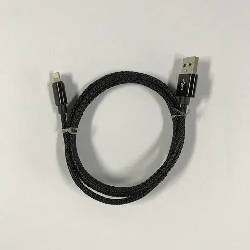 iPhone til USB-A-kabel sort flettet 1 m 2,4 A
