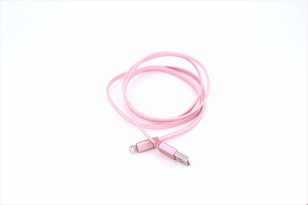 iPhone til USB-A-kabel 1 m flettet stof forstærket rosa