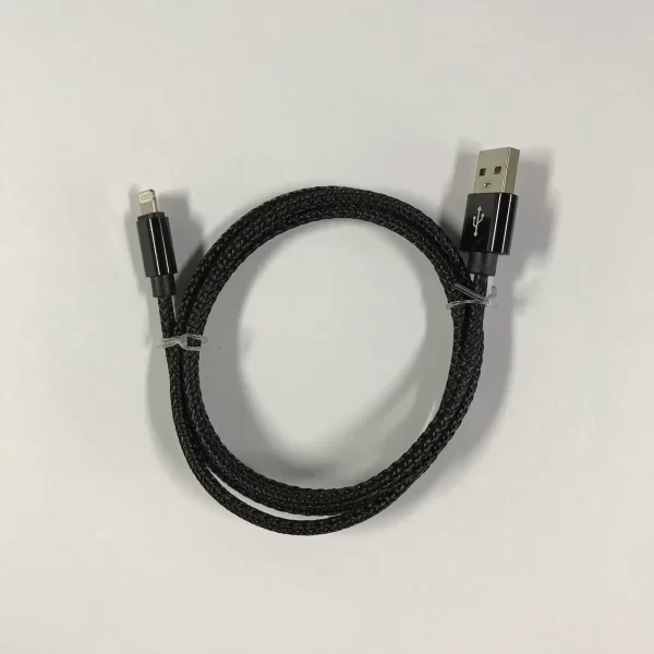 iPhone til USB-A-kabel sort flettet 2 m 2,4 A