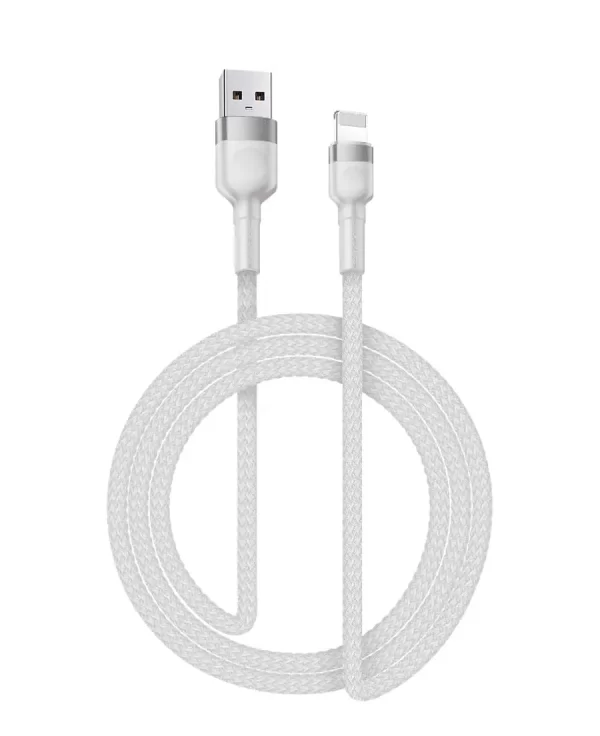 iPhone til USB-A-kabel hvid flettet 3 m 2,4 A