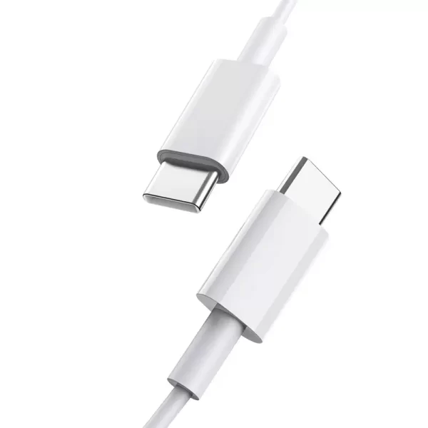 USB-C til USB-C-kabel 2 m hvidt, 60 W