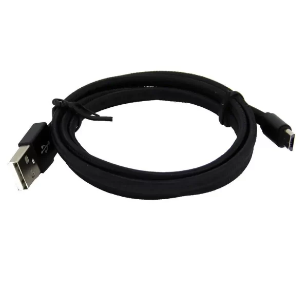 Micro-USB flettet kabel 2 m Sort