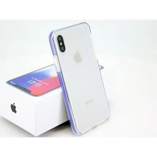 IPHONE 10-10S TRANSPARENT COVER MED KOBOLT BLÅ BUMPER INDENI