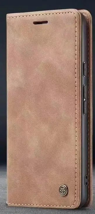 IPHONE 14 PLUS MAT LYS BRUN VINTAGE LOOK FLIP COVER